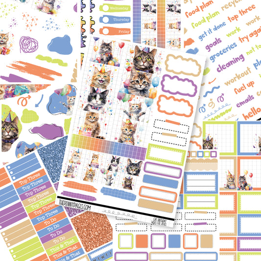 Cat Birthday - Weeks vertical weekly kit