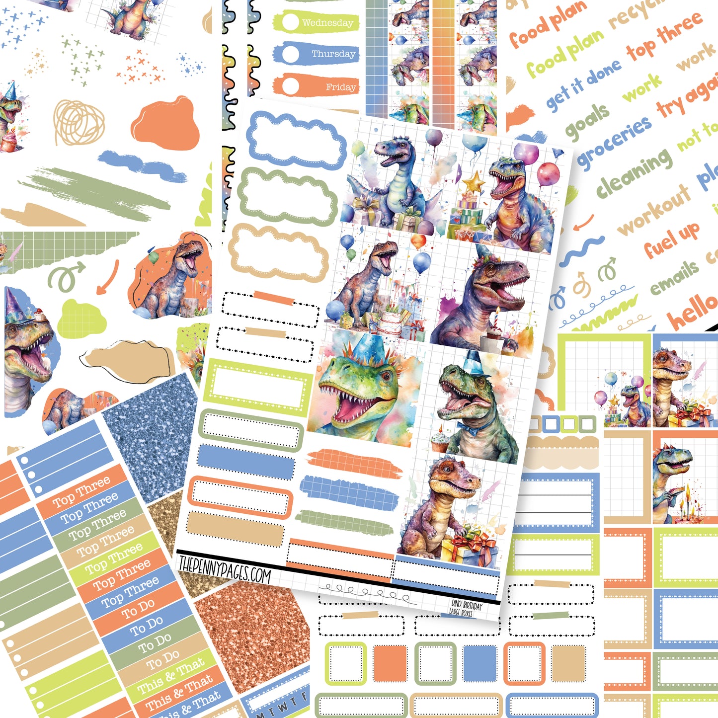 Dino Birthday  - B6 vertical weekly kit