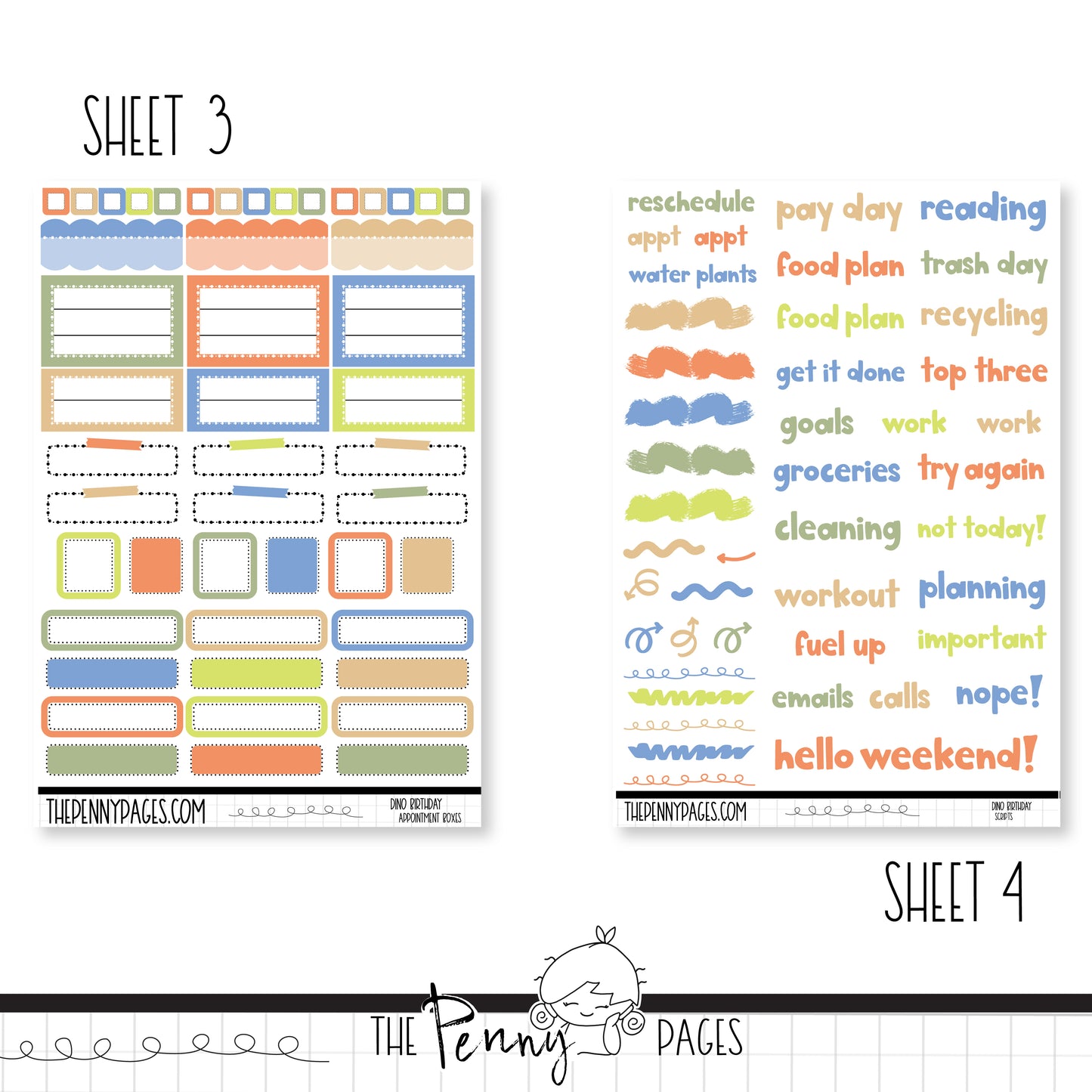 Dino Birthday  - B6 vertical weekly kit