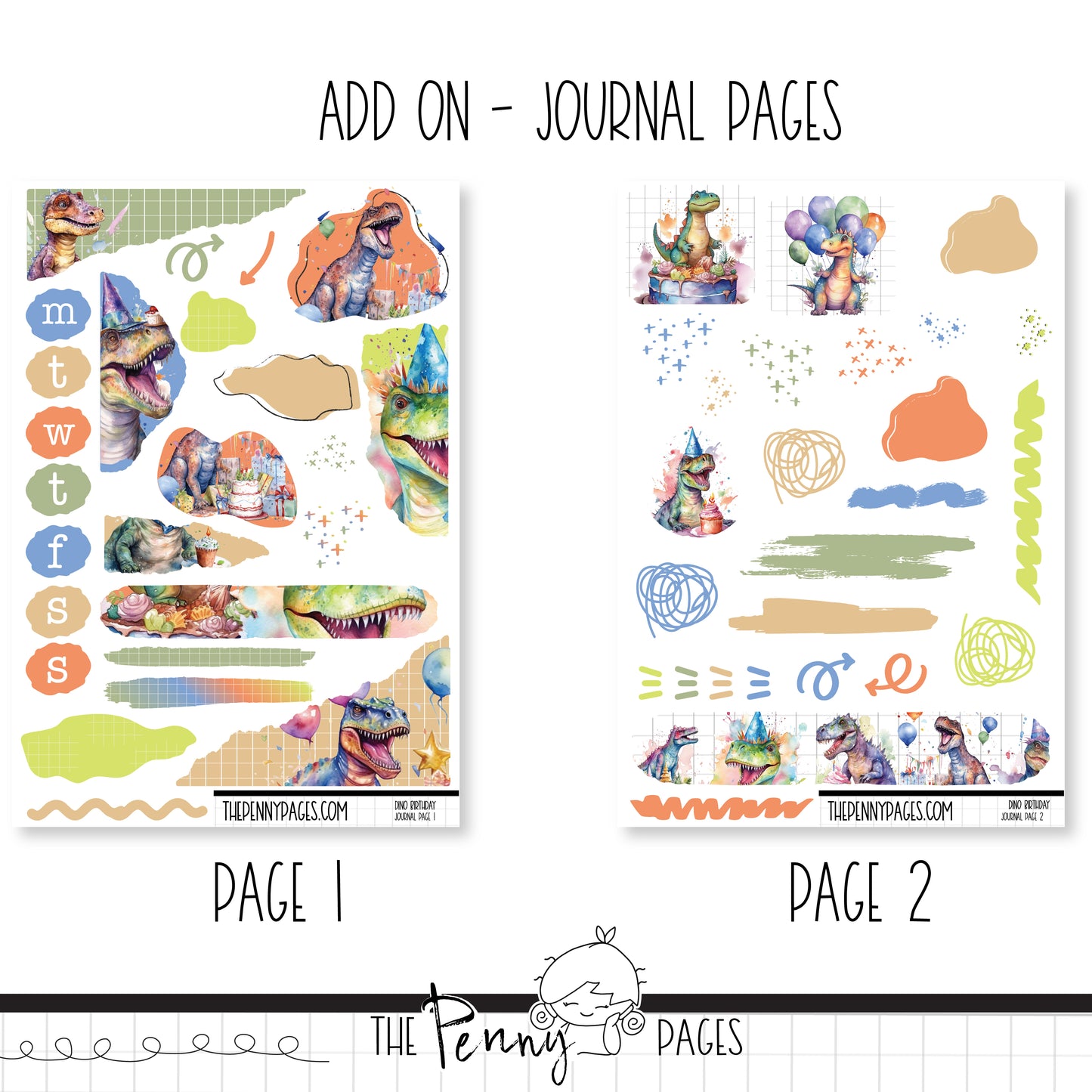 Dino Birthday  - B6 vertical weekly kit