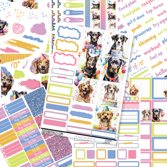 Dog Birthday  - B6 vertical weekly kit