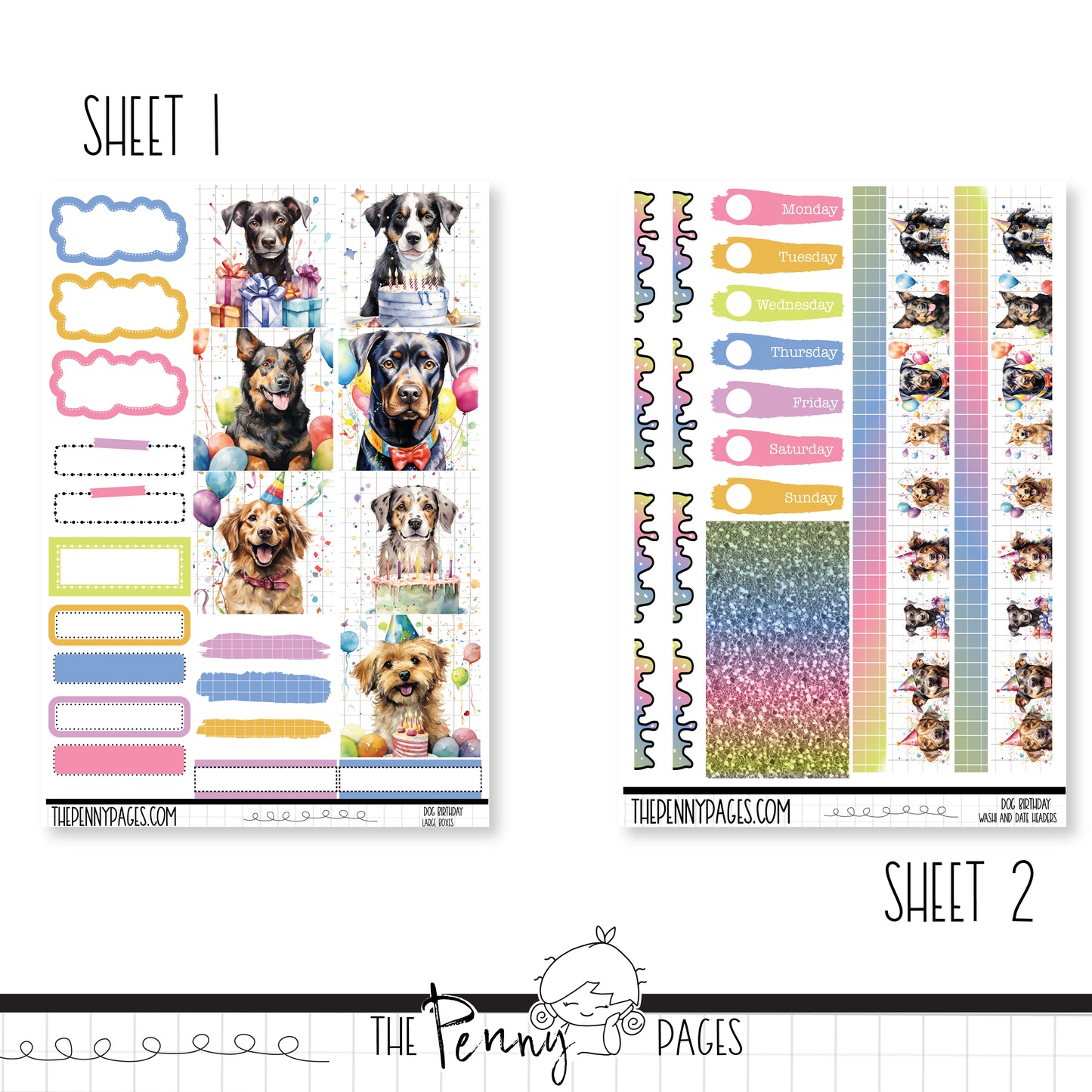 Dog Birthday  - B6 vertical weekly kit