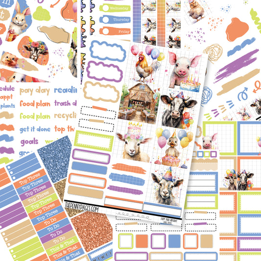 Farm Yard Birthday  - B6 vertical weekly kit