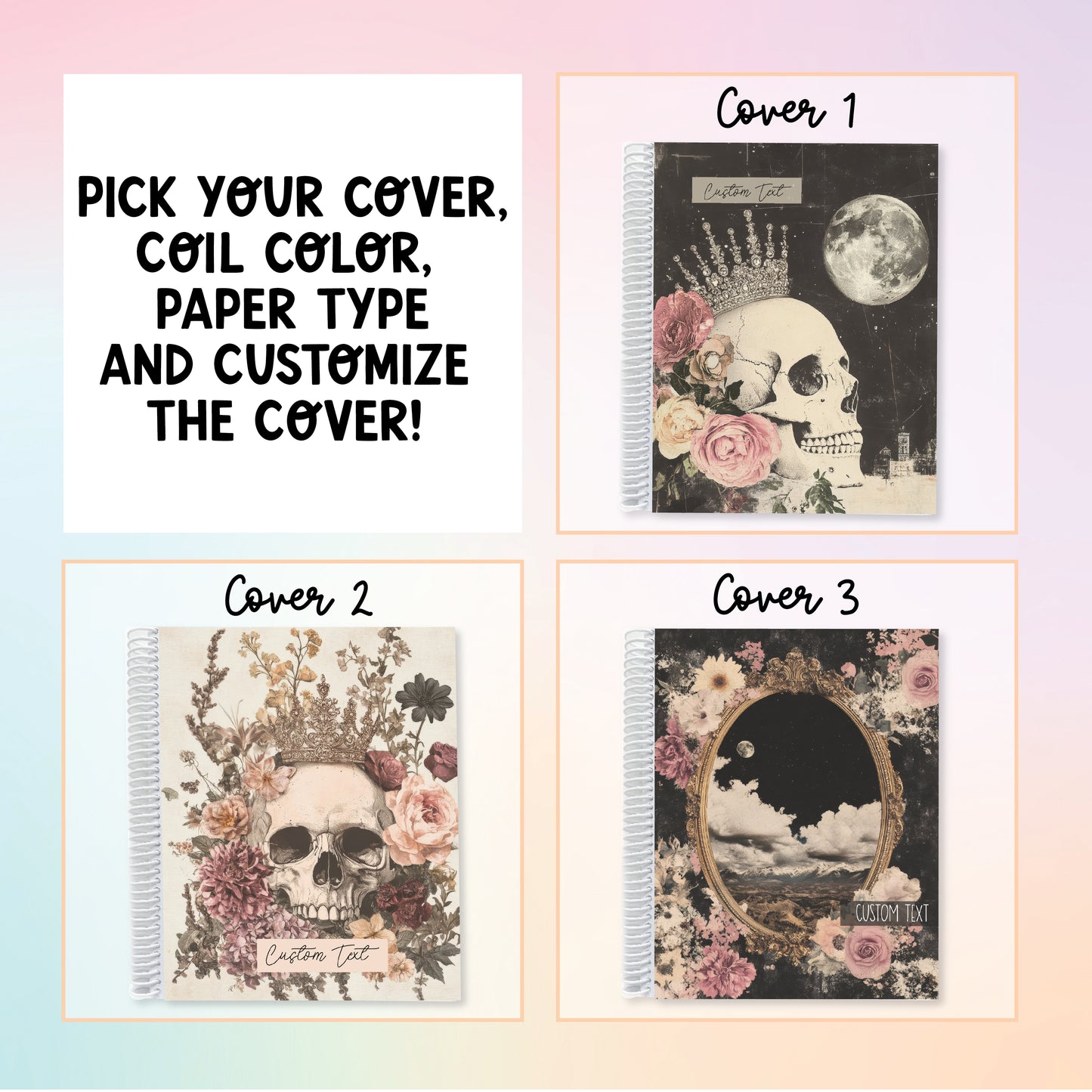 Notebook Planner - Gothic Skulls
