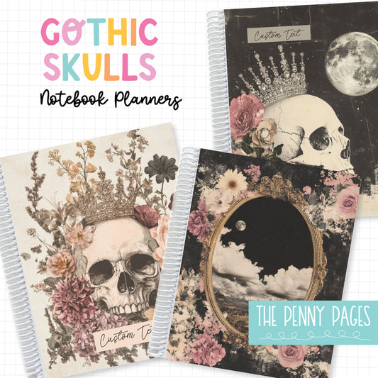 Notebook Planner - Gothic Skulls