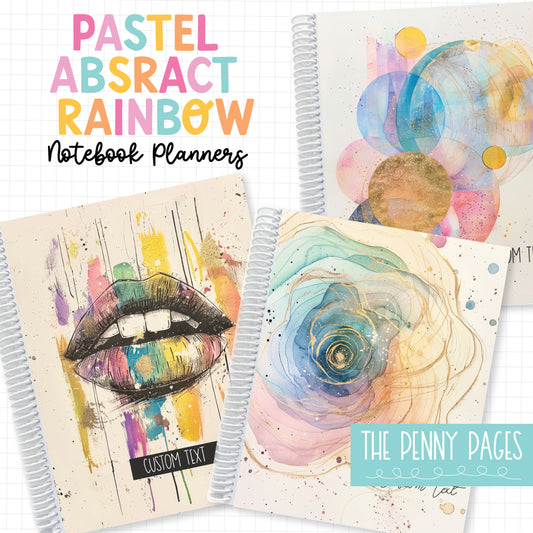 Notebook Planner - Pastel Abstract Rainbow