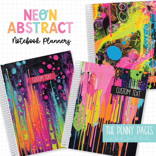 Notebook Planner - Neon Abstract