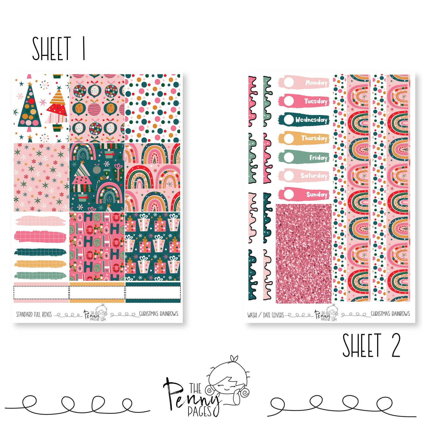 Christmas Rainbows - A5 weekly ( 1.3")