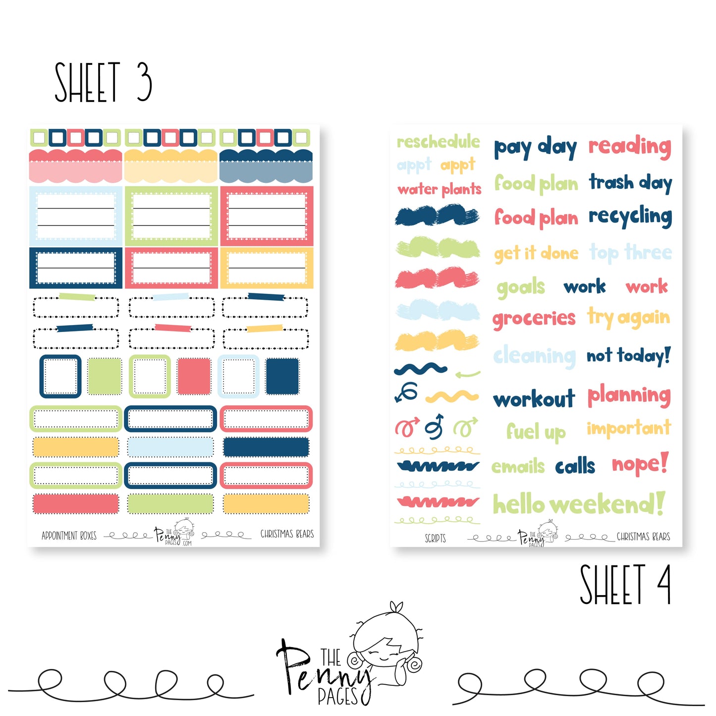 Christmas Bears - A5 weekly ( 1.3")