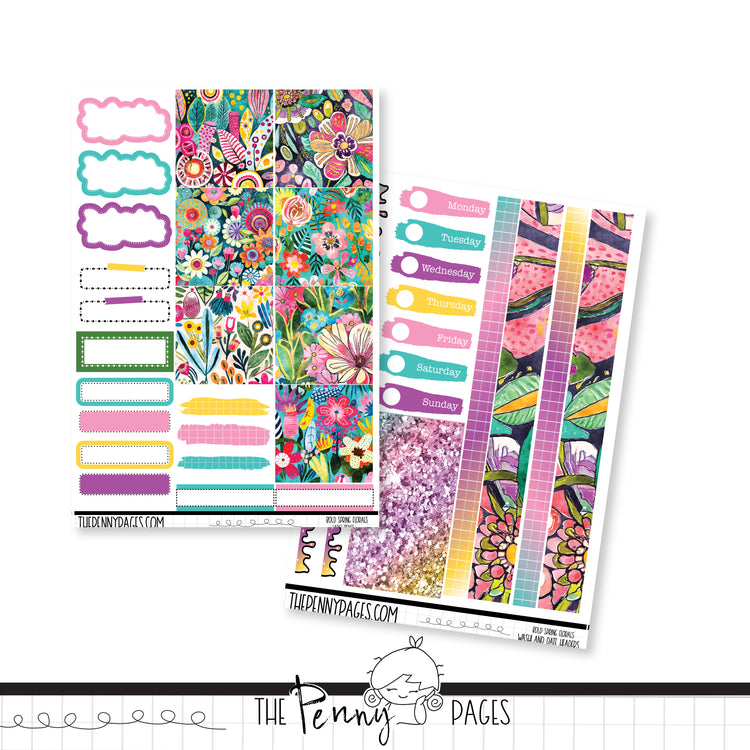 Bold Spring Florals - 2 page mini kit