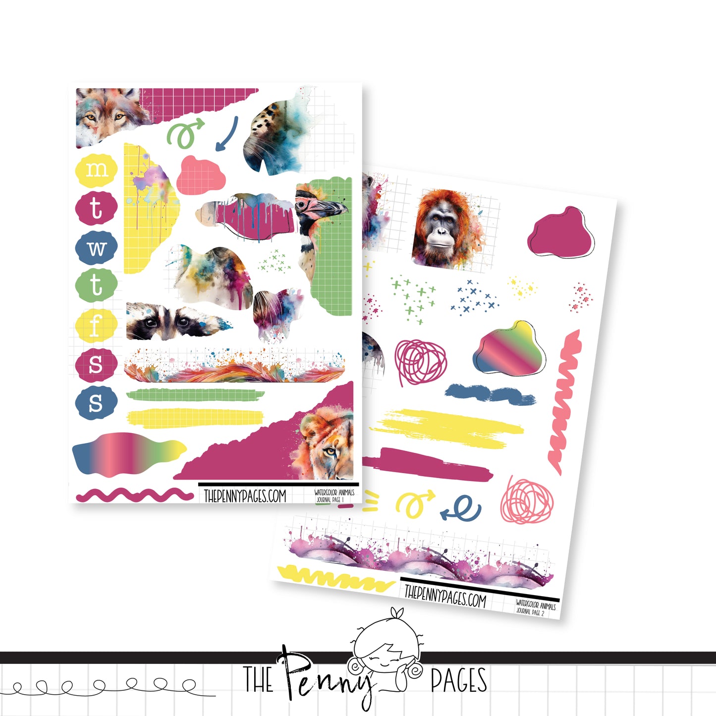 Watercolor Animals - Journaling Kit