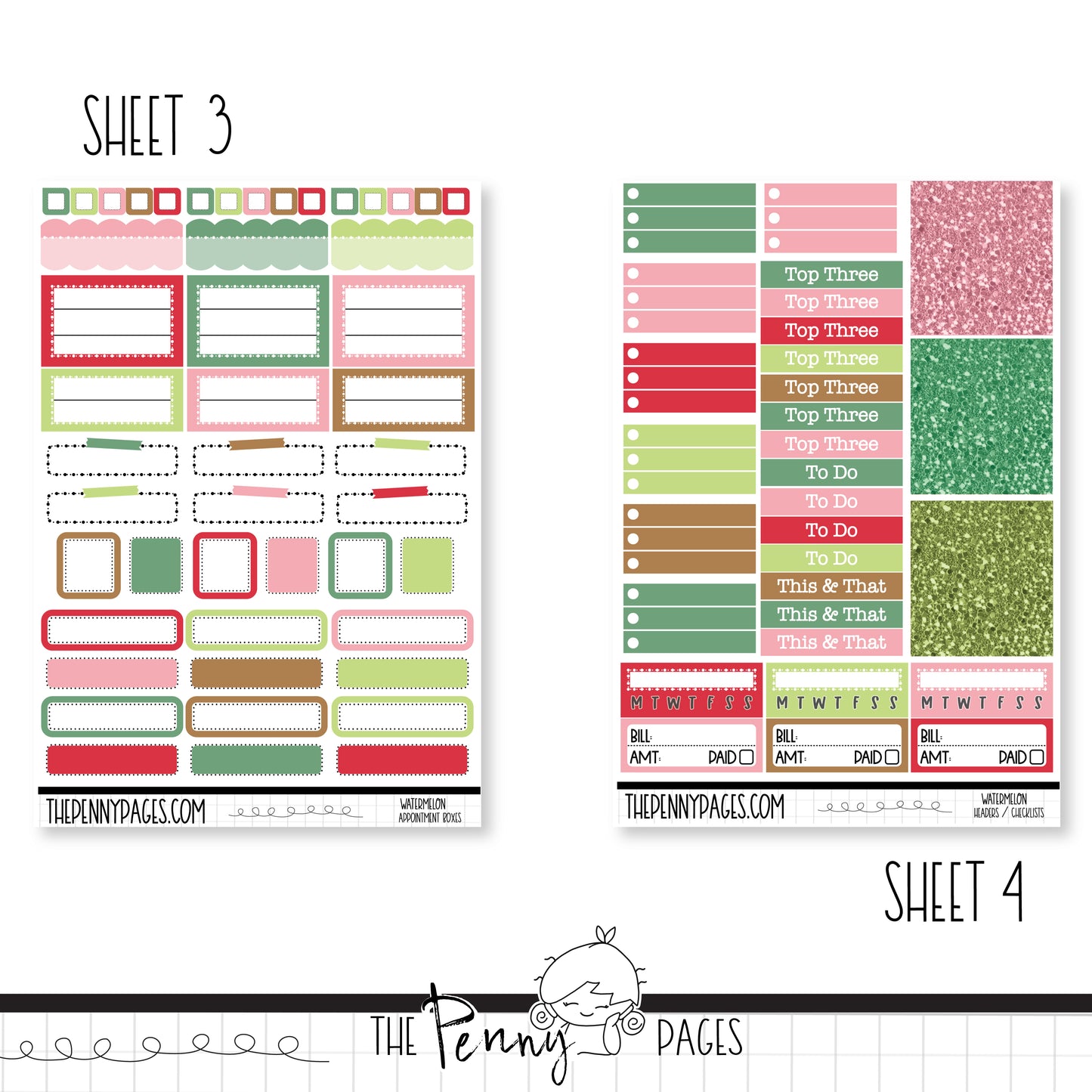 Watermelon  - B6 vertical weekly kit