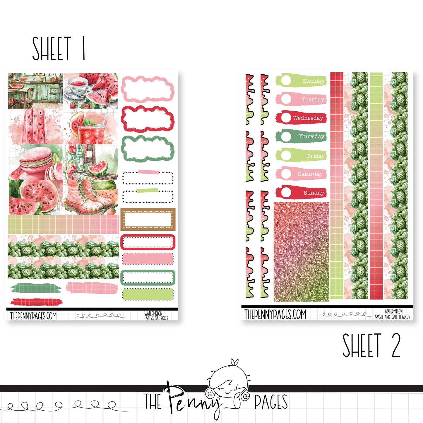 Watermelon - Weeks vertical weekly kit