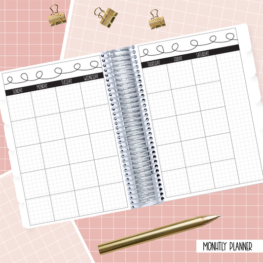 Cotton Candy - A5 Monthly Planner