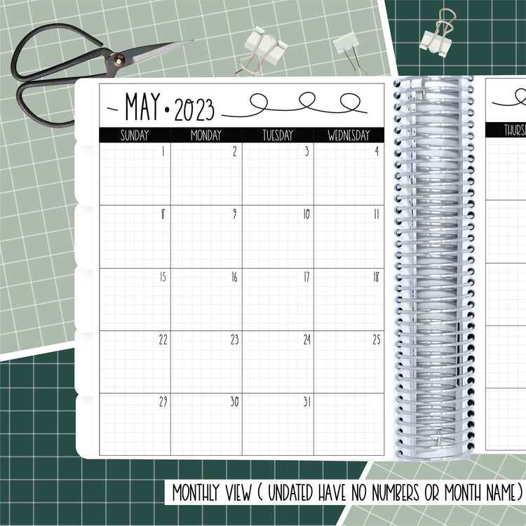 Blue Waves - A5 Wide - Monthly Planner