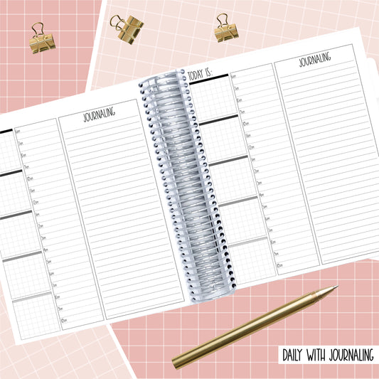 Stained Glass Roses - A5 Wide Daily with Journaling Planner
