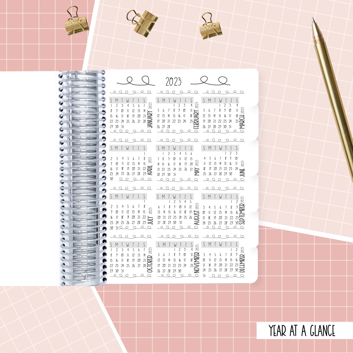Retro Florals - A5 Horizontal Weekly Planner