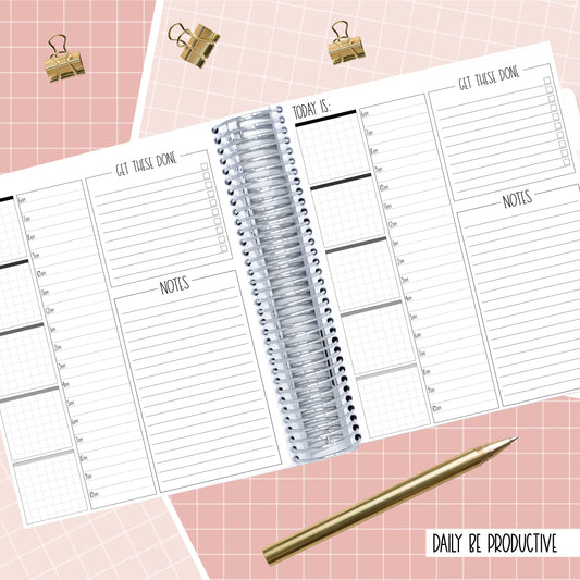 Stained Glass Roses - A5 Wide Daily Be Productive Planner