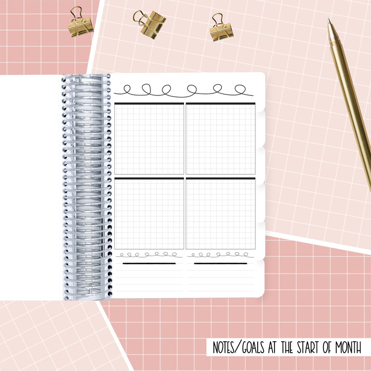 Green & Gold - A5  Horizontal  Weekly Planner