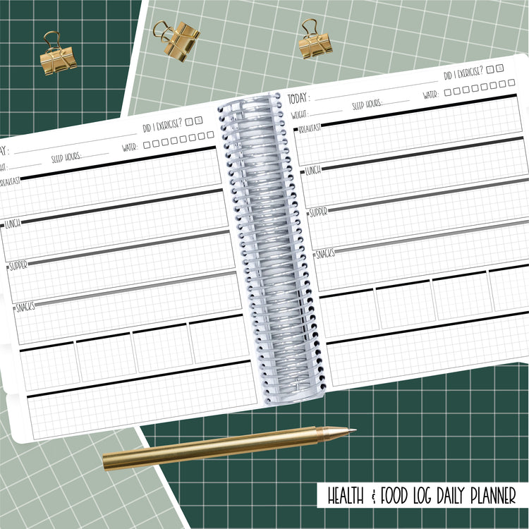 Choose to Shine - A5 Wide - Health & Food Log Daily planner