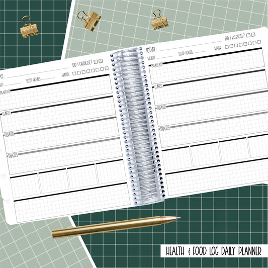 Tree Aurora Borealis - A5 Wide - Health & Food Log Daily planner