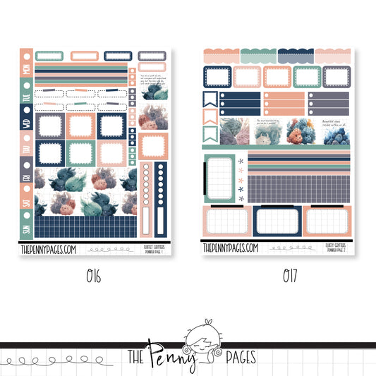 a planner sticker sheet with a cactus theme