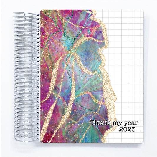 Purple Geode - B6  Horizontal  Weekly Planner