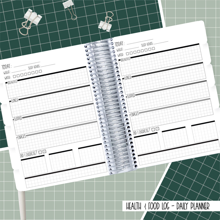 Shattered Glass - A5 - Health & Food Log Daily Planner