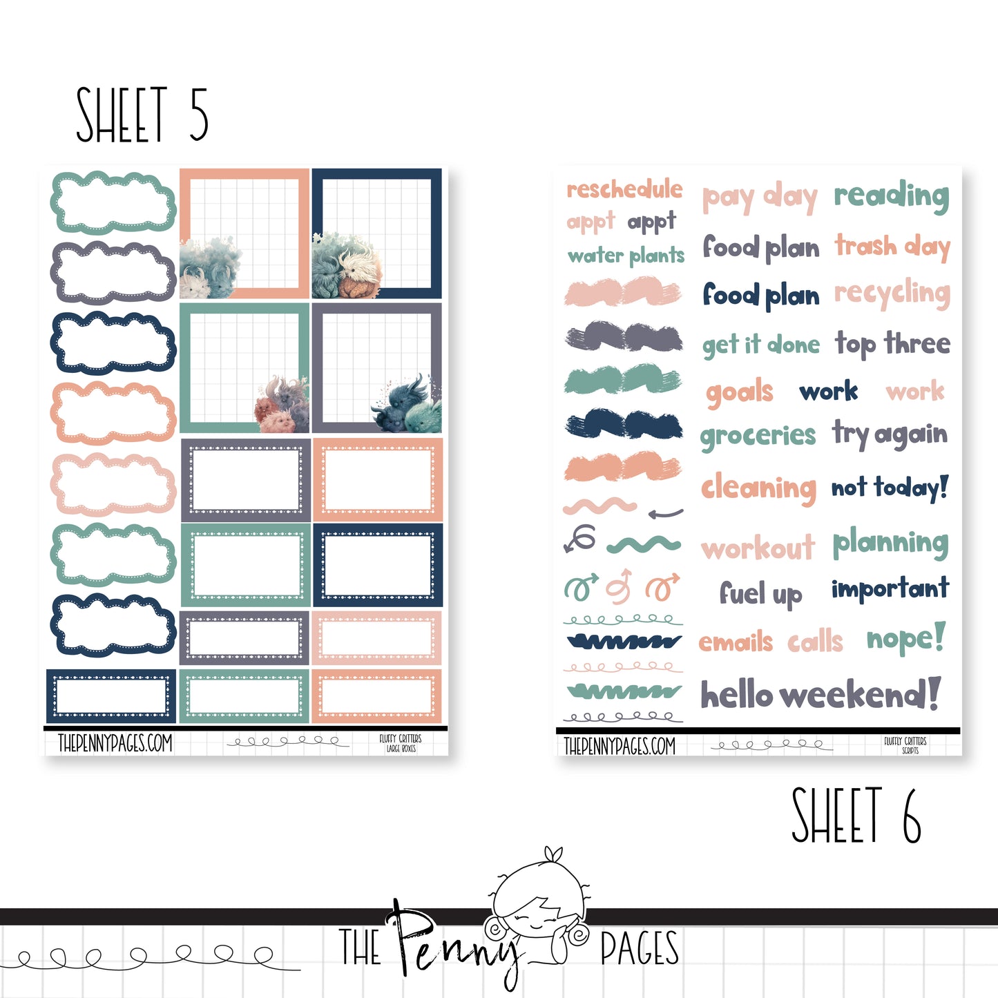 the printable planner stickers for the happy planner