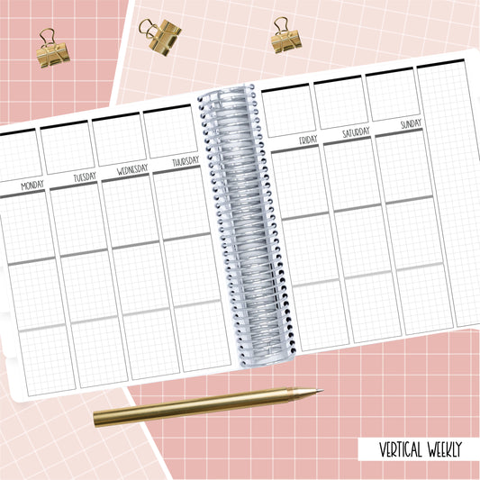 Retro Florals - A5 Wide  Vertical Weekly Planner