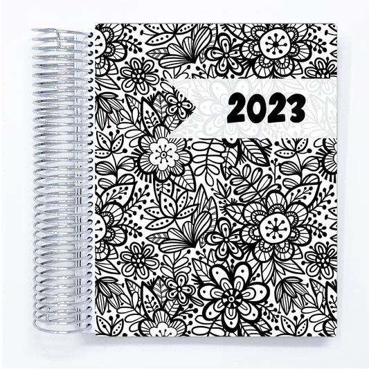Bold Florals - A5 Wide - Health & Food Log Daily planner