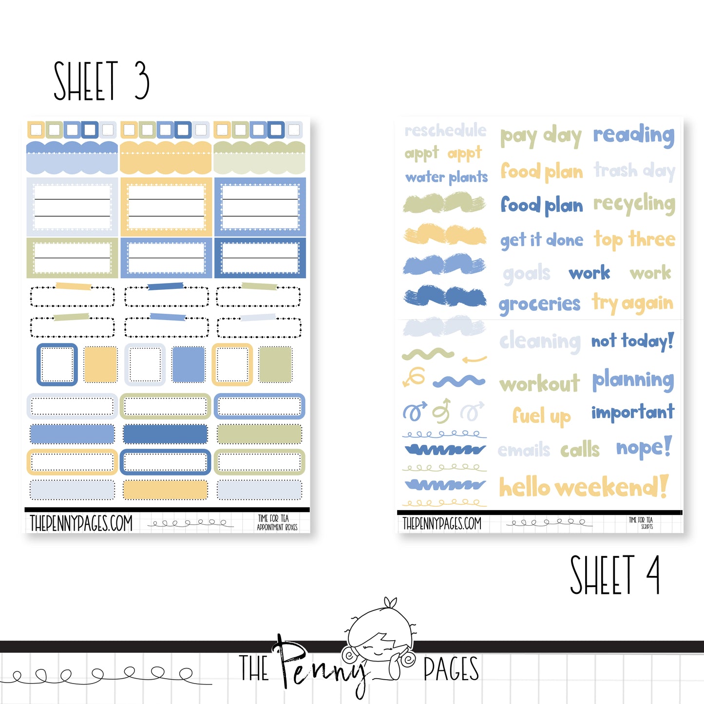 the printable planner stickers for the happy planner