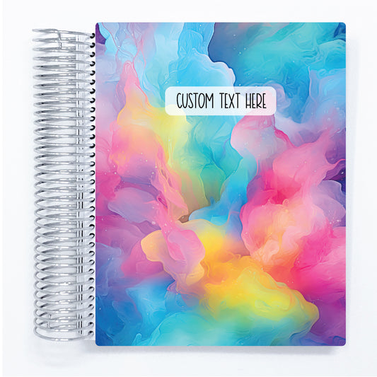Pastel Rainbow Watercolor - A5 - Health & Food Log Daily Planner