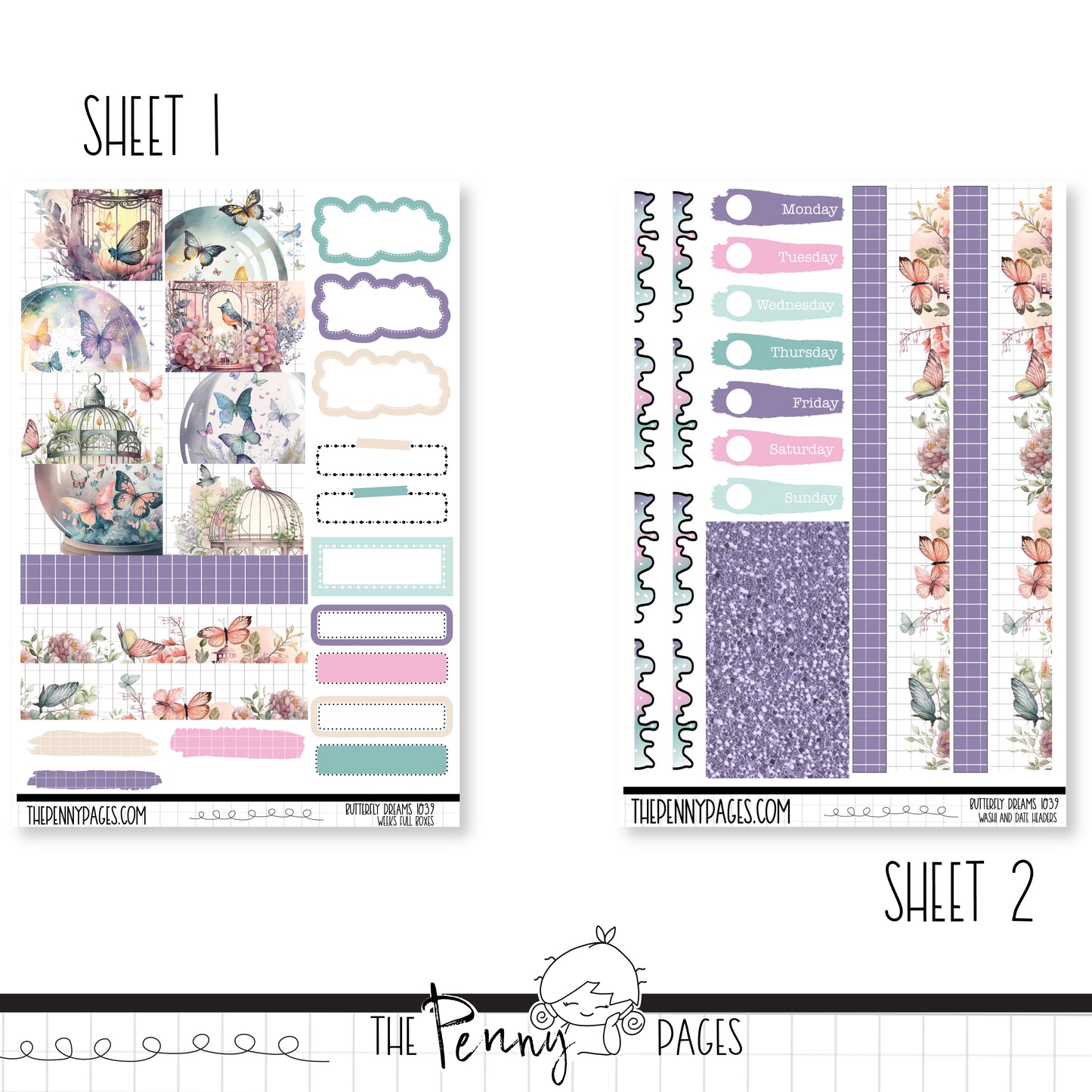 #1039 Butterfly Dreams - Weeks vertical weekly kit