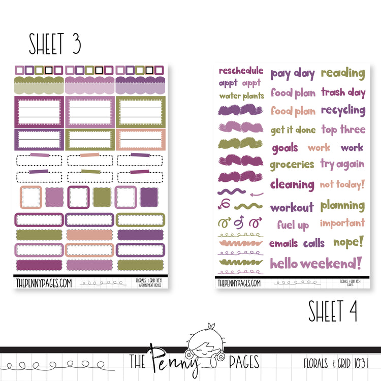 #1031 Florals & Abstract - Academic weekly kit