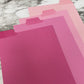 Sticker Album dividers - Pink shades