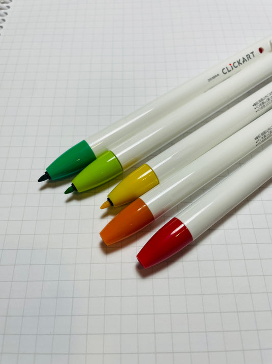 Pack of 12 clickart retractable marker pens - 0.6mm