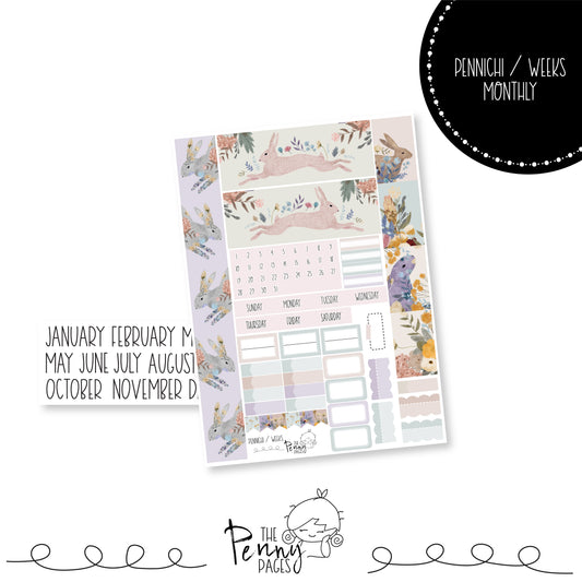 Various Size Monthly kit - Dancing Bunnies