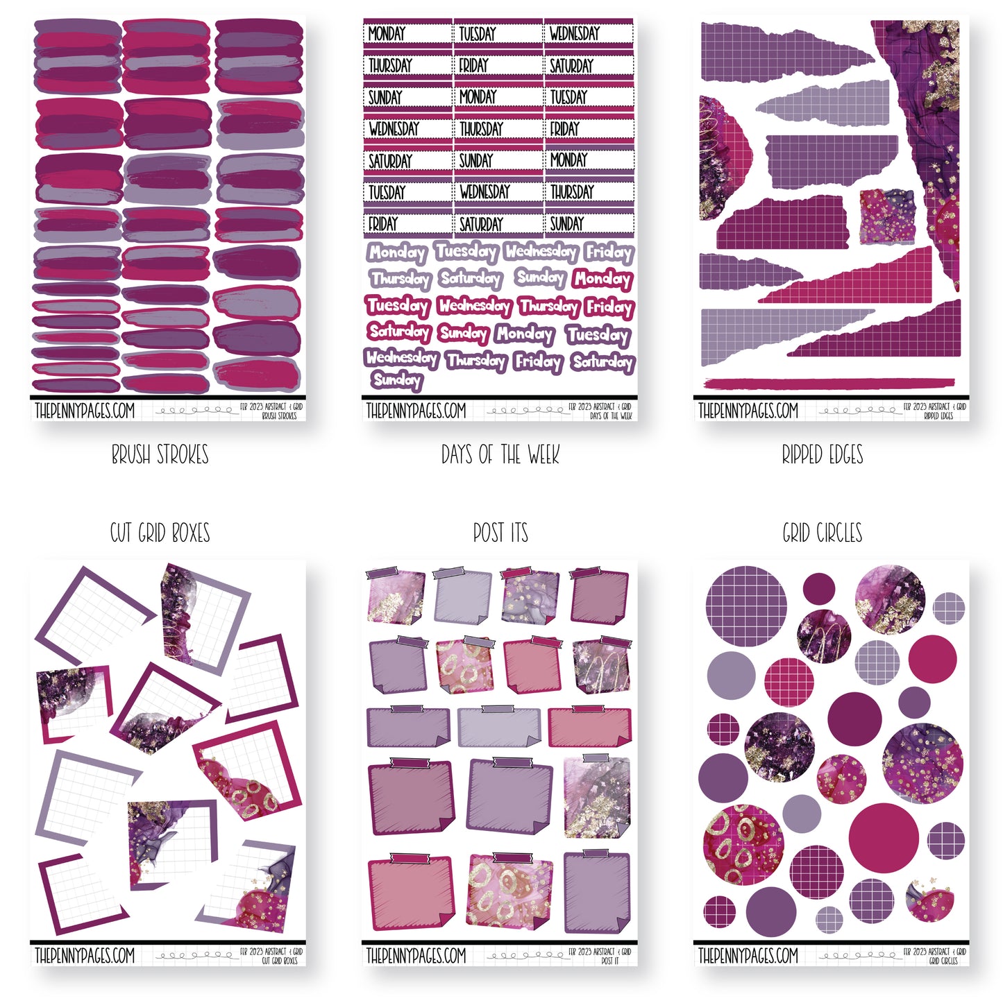 Abstract & Grid - February 2023 - Magenta