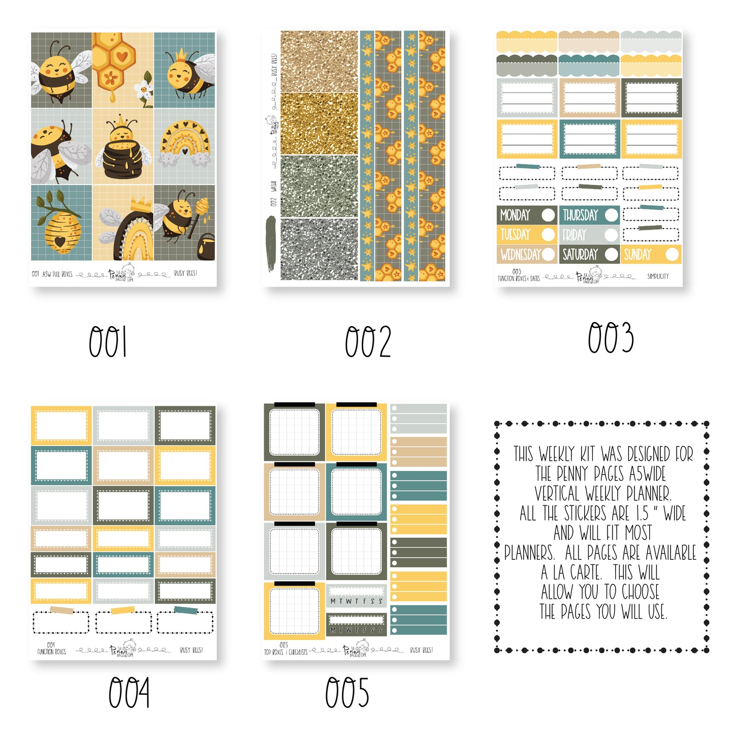 A5W weekly kit - Busy Bees!