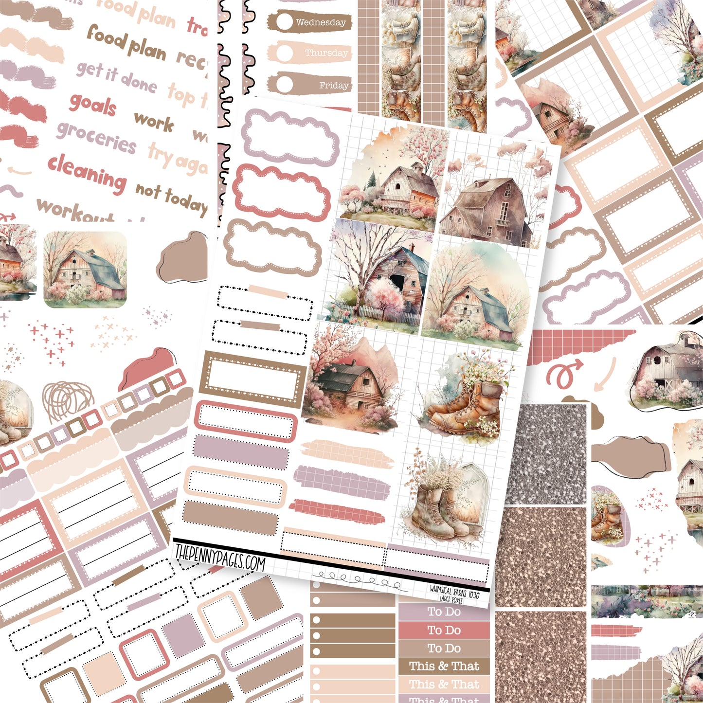 Whimsical Barns   - B6 vertical weekly kit