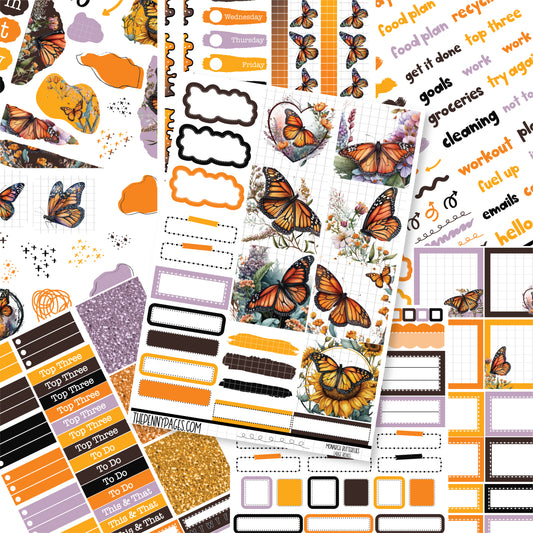 #1043 Monarch Butterflies  - B6 vertical weekly kit