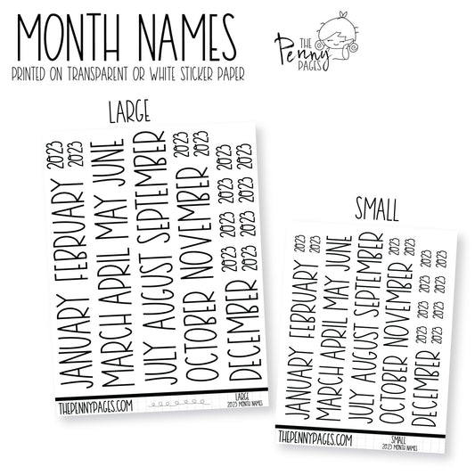 Month names 2024