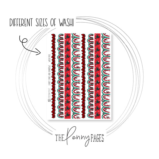 Candy canes and rainbows Large washi