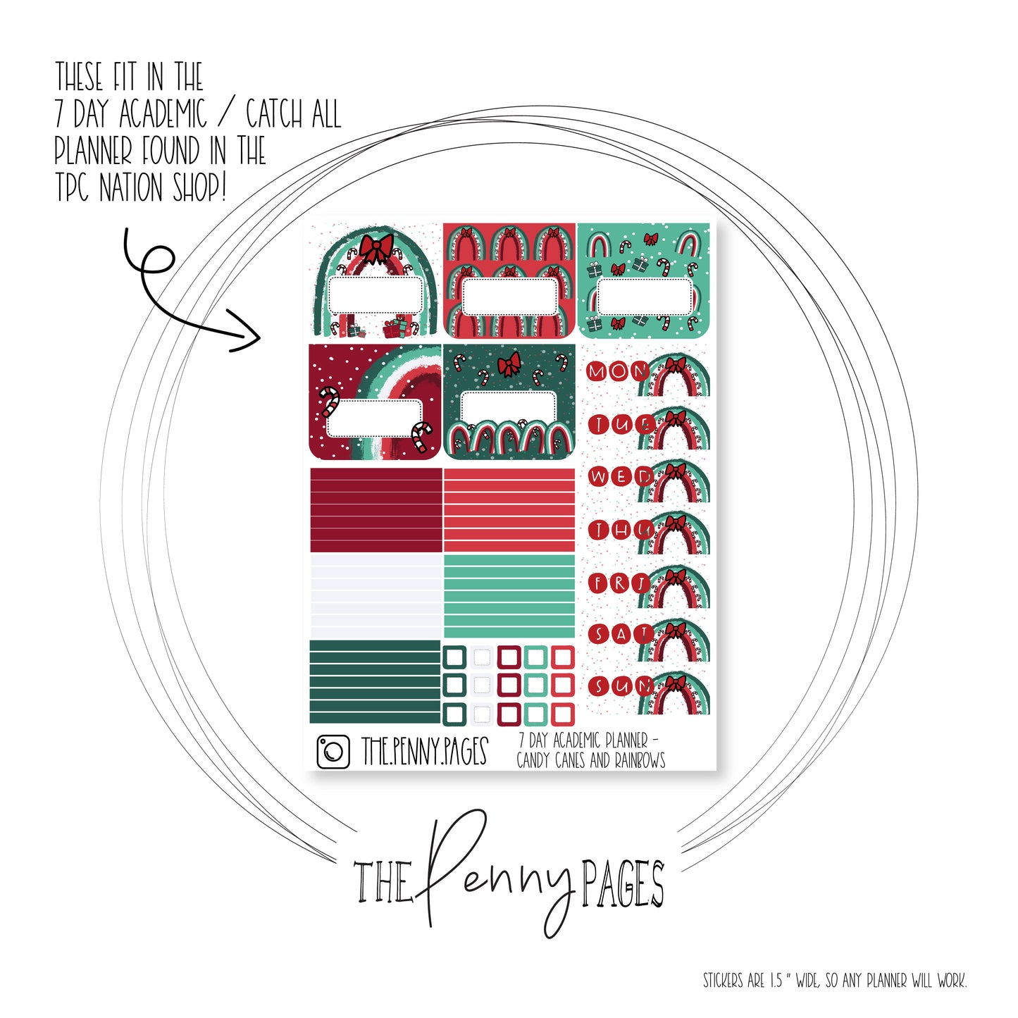 Pentrix Planner - Candy canes and rainbows