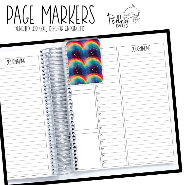 Page Markers - Disc, Coil, Unpunched - RAINBOWS