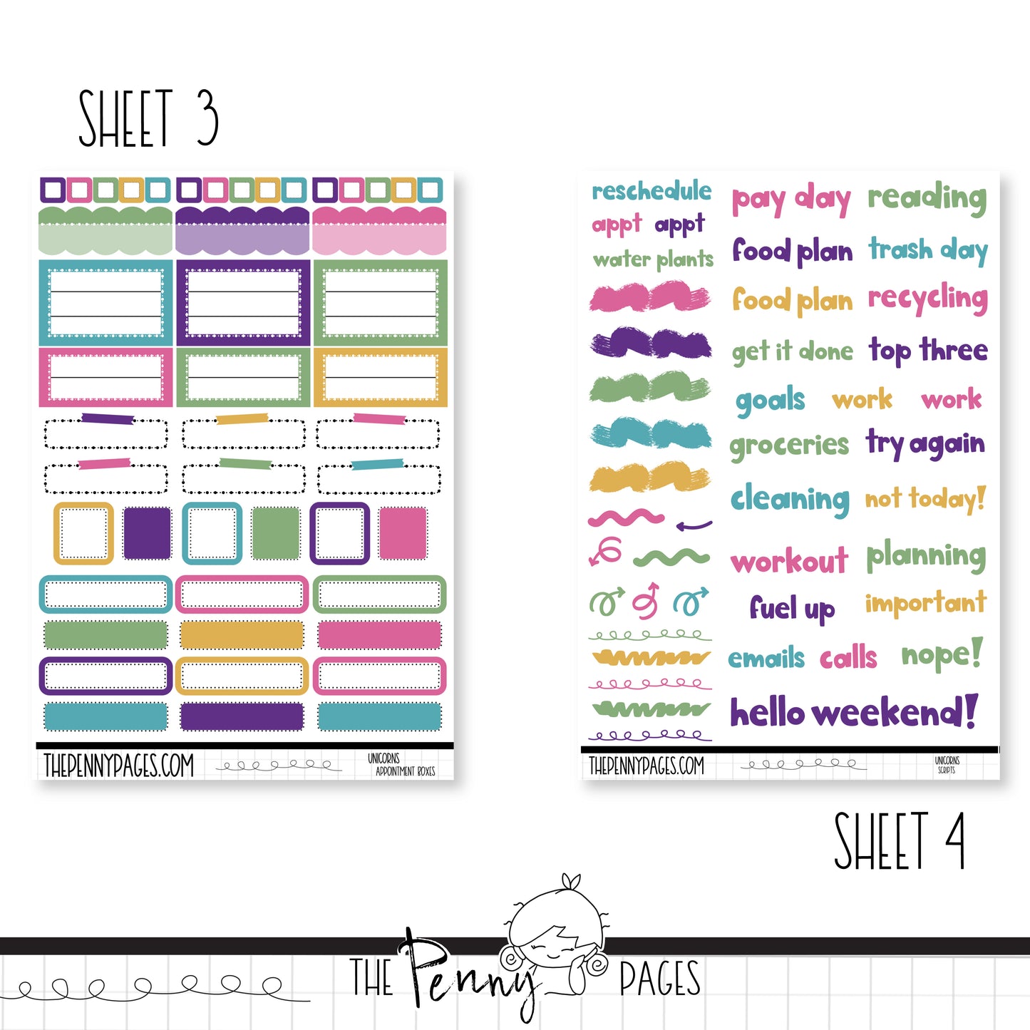#1042 Unicorns - Weeks vertical weekly kit