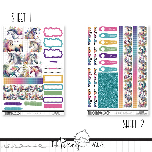 #1042 Unicorns - Weeks vertical weekly kit