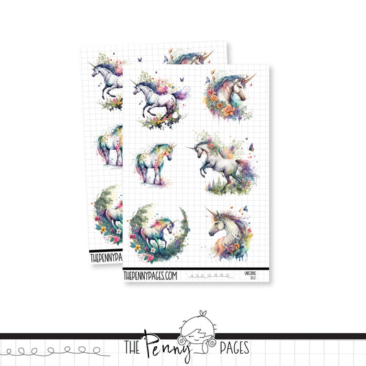 #1042 Unicorns  - Deco sheet