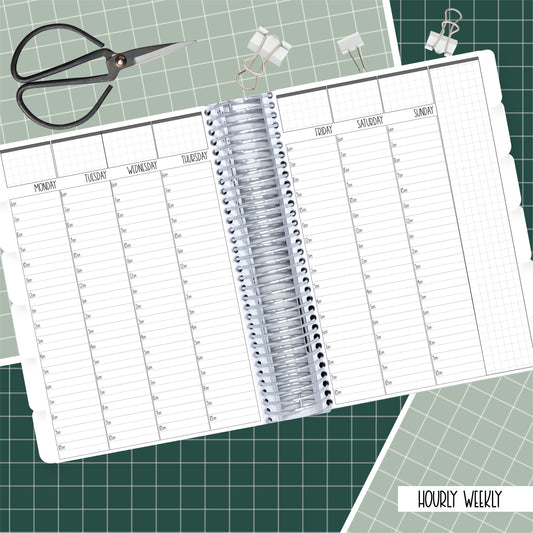 Shattered Glass - A5  Hourly  Weekly Planner